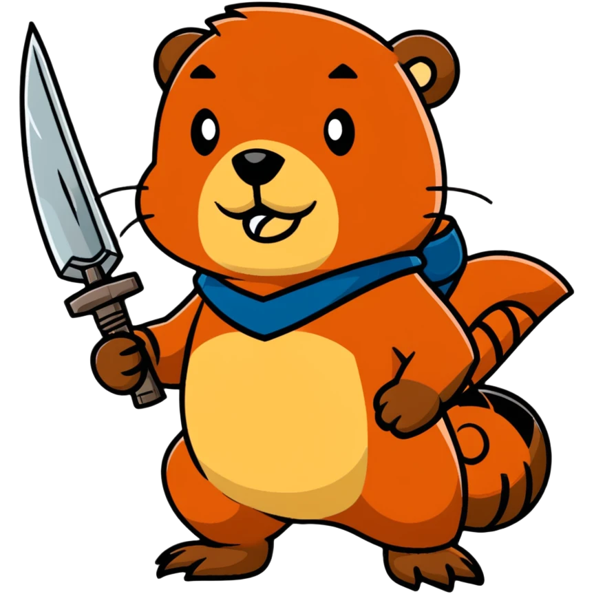 beaver with a weapon emoji