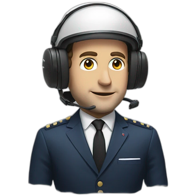 macron avec un casque emoji