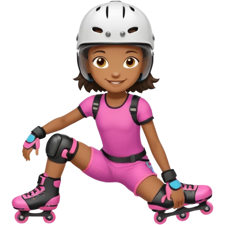 Roller blader black girl child emoji