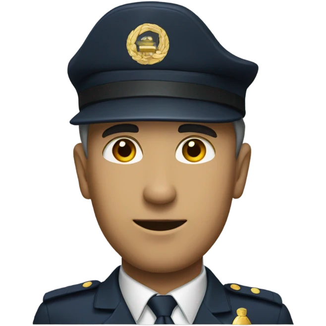 man in uniform outdoors with a hat with no emblem emoji