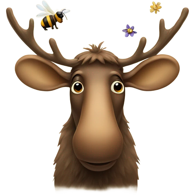 Moose holding a bee emoji