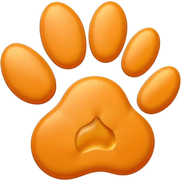 a very light pale pastel yellowy orange pawprint emoji