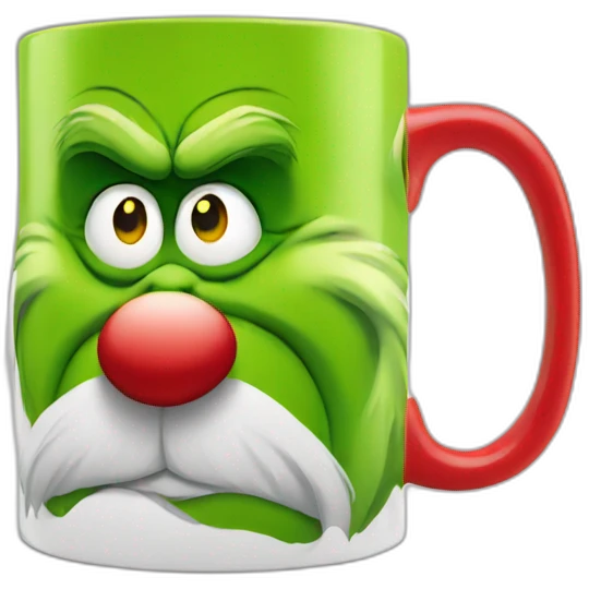 Grinch face mug emoji