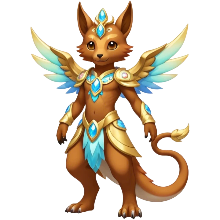 Anthro Sona Colorful Godly Celestial Shiny Fakemon Fantasy Creature Full Body emoji