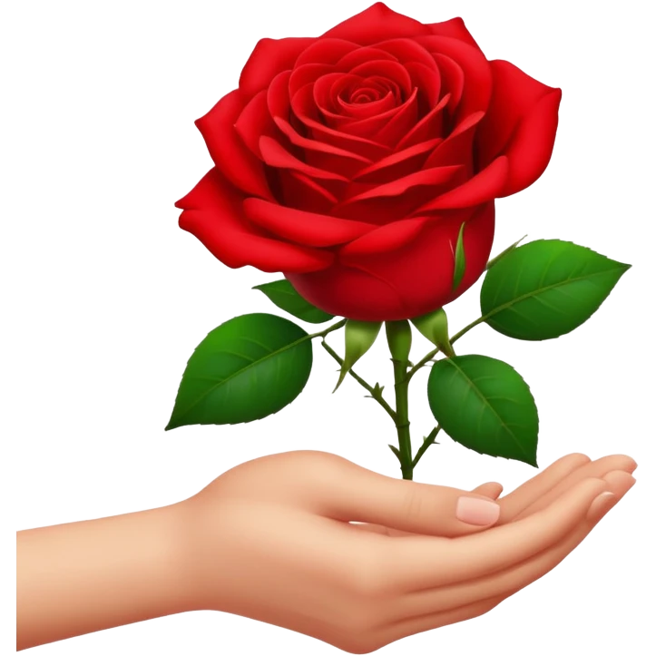 Flower 🌹in hand whiteout face  emoji