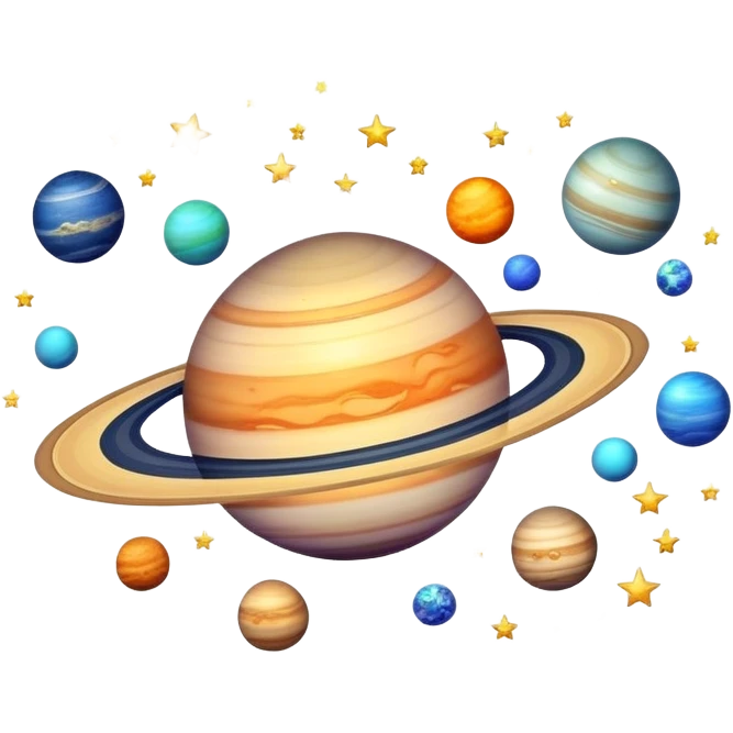 galaxy with stars and planets emoji