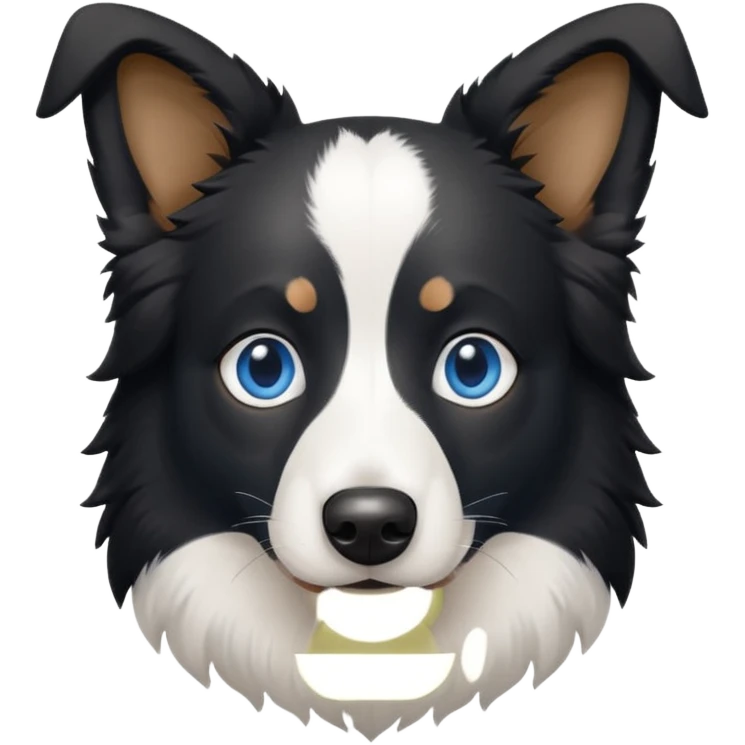 Border collie white and black with blue eyes  emoji