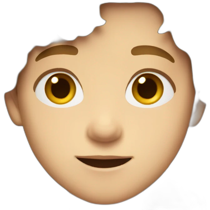 white young boy with middle part brown hair and a brown jacket emoji