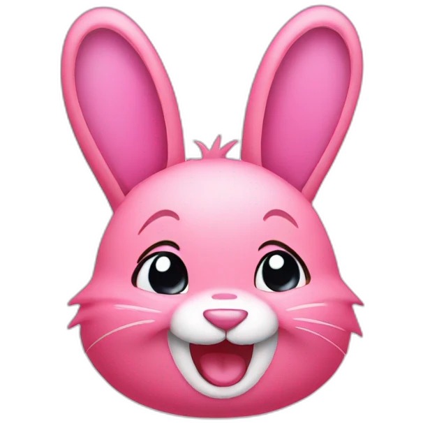 Pink rabbit winking emoji