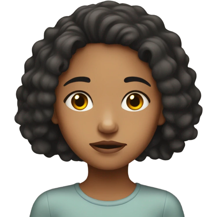 Depression mixed race girl emoji
