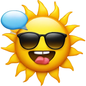 sun with sunglasses and a tongue outside emoji