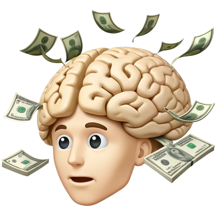 flying brain with money on it emoji