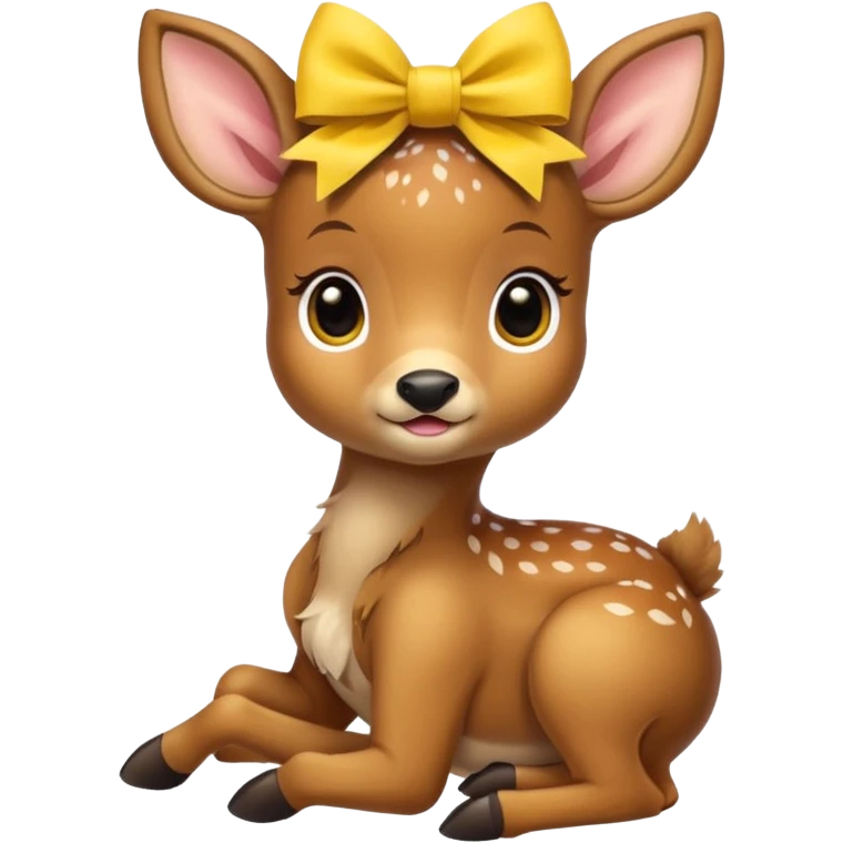 Newborn Baby Deer with Yellow bow emoji