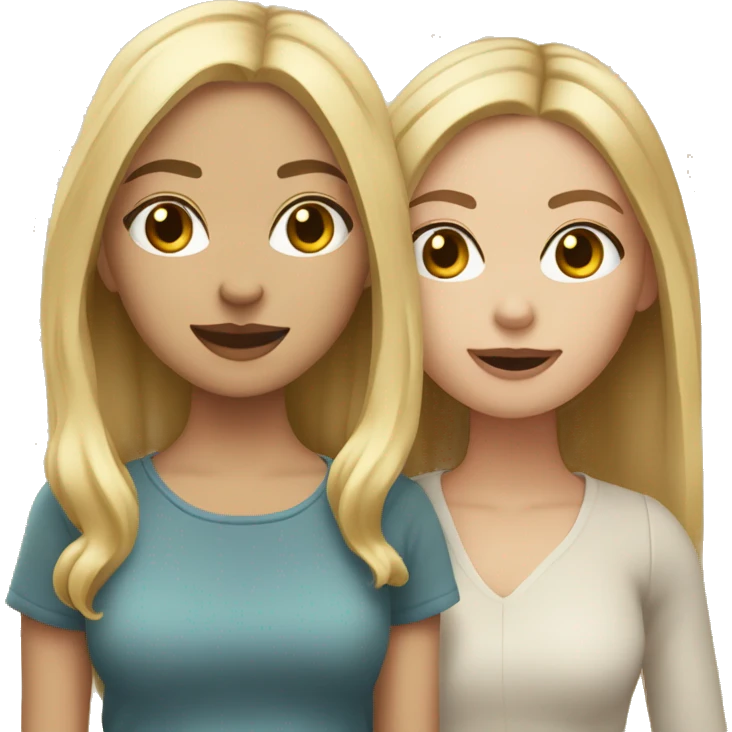 Two besties one with blonde hair and one with light brown hair go for shopping emoji