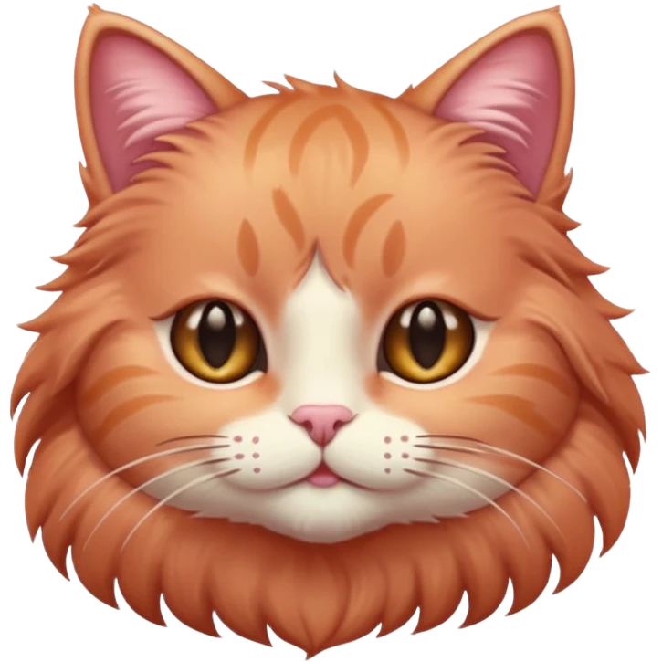 Rose gold cat with fluffy face  emoji