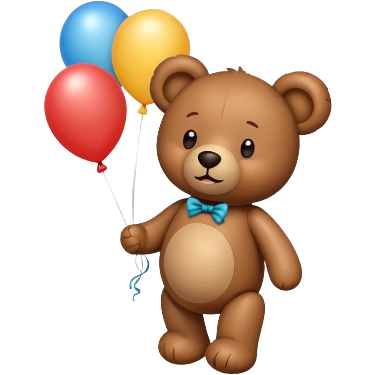 Brown Teddy and balloon emoji