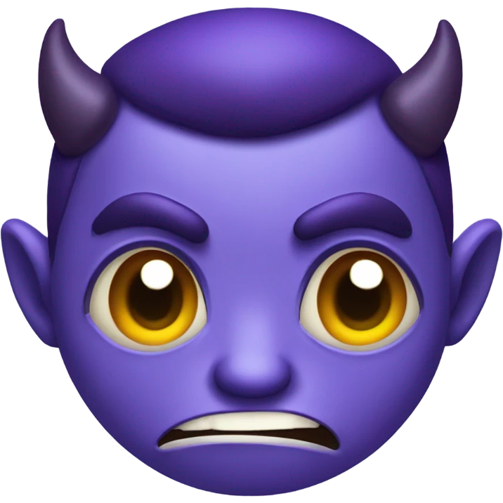 anxious purple imp devil face simple emoji