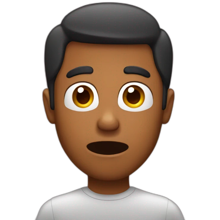 brown man looking at phone surprised emoji