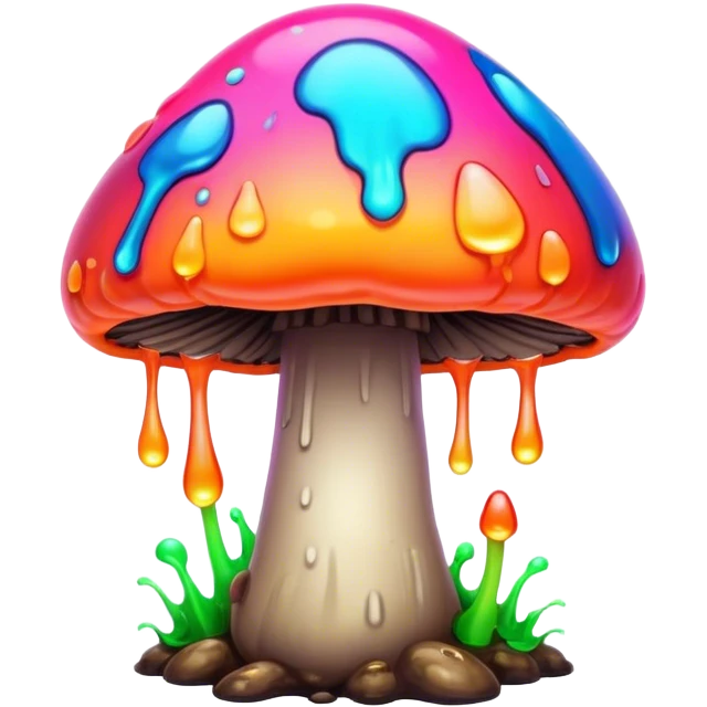 gummy neon melting mushroom  emoji
