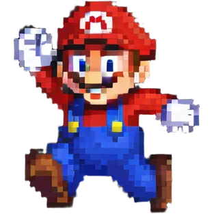 Super Mario jumping emoji
