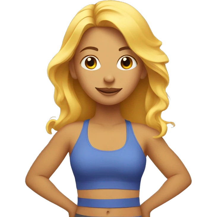 Blonde Girl with Curry Hair doing Yoga  emoji