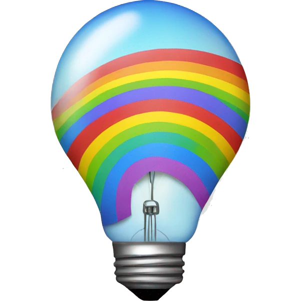 lightbulb with a rainbow emoji