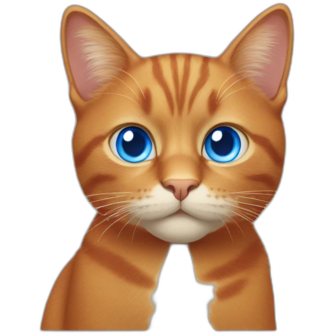 red cat with blue eyes emoji