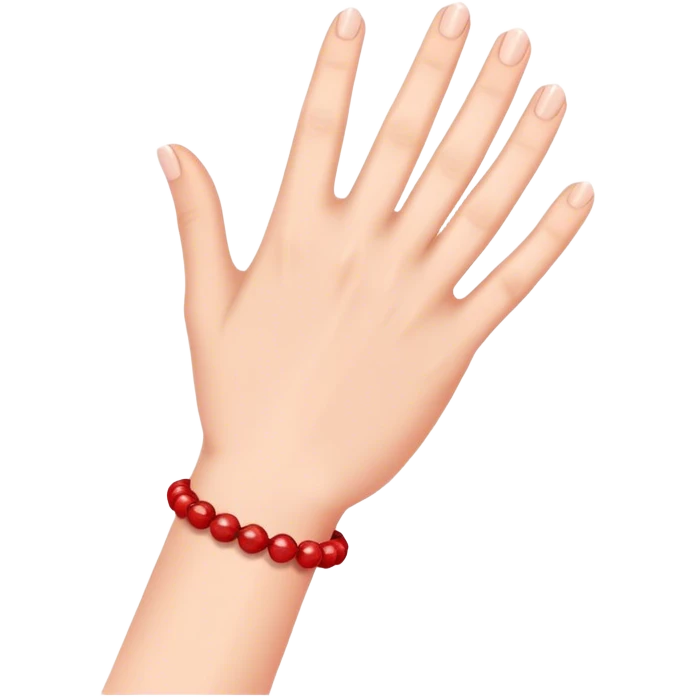 Hand with red bracelet  emoji