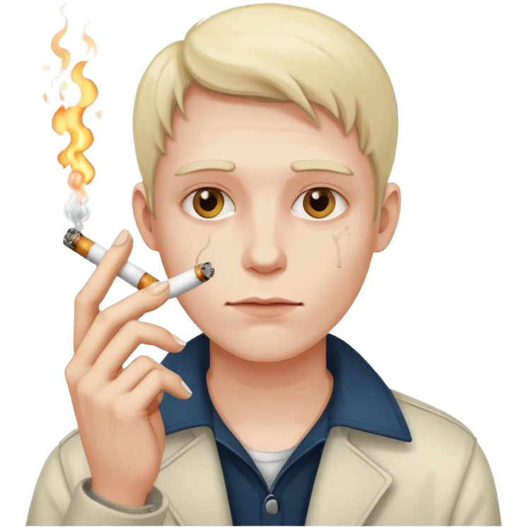 Person obsessed with nicotine emoji