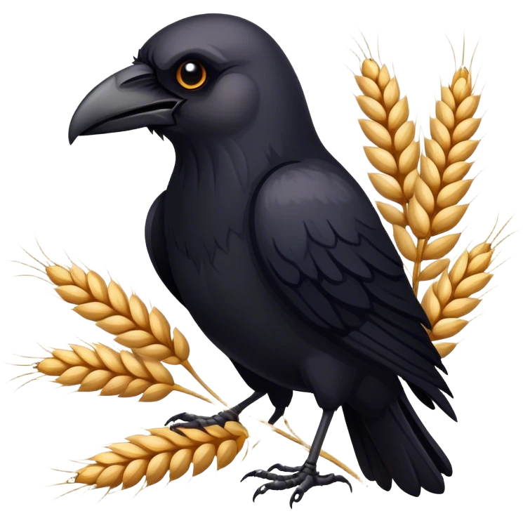 an undead crow with weat emoji