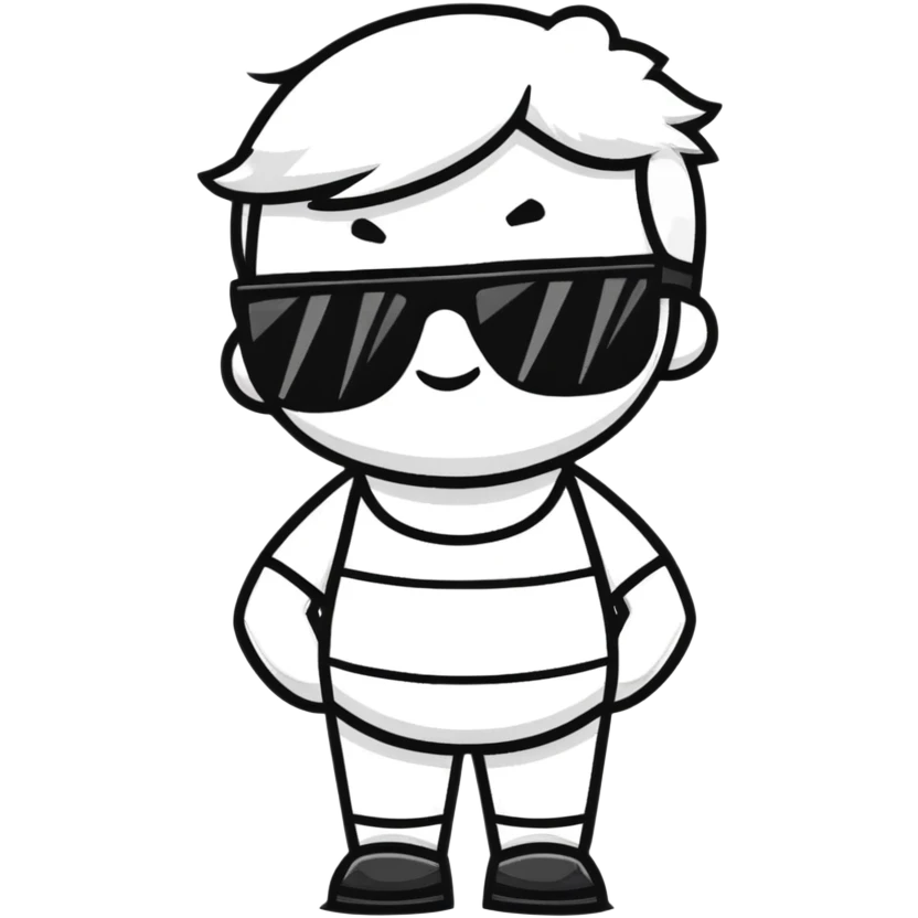 Fun character looking super cool with sunglasses and a confident pose emoji
