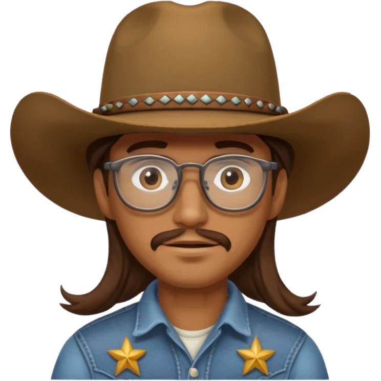 long hair cowboy with glasses emoji