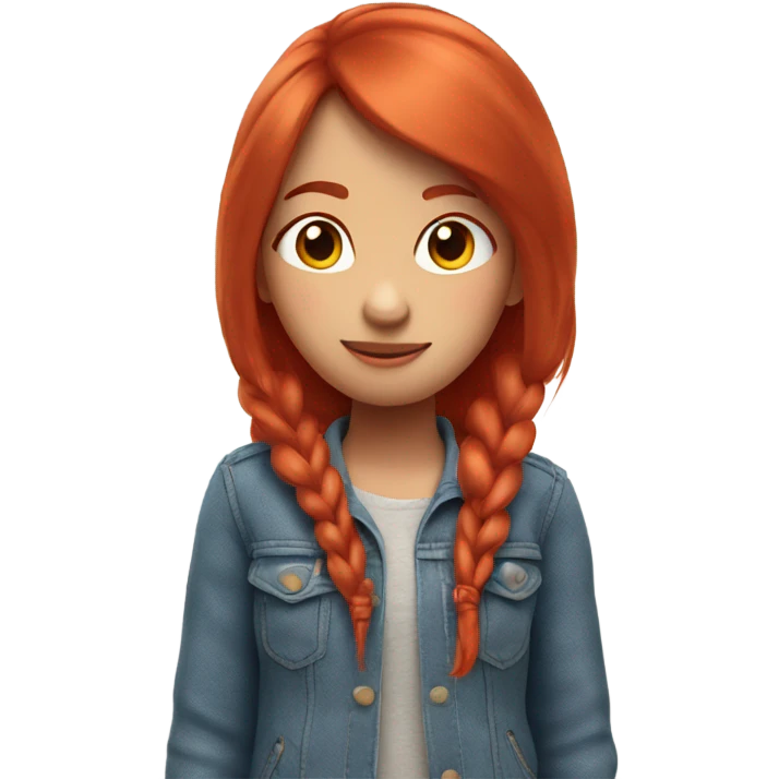 3d image, cute girl, with red hair in the style of Pixar emoji