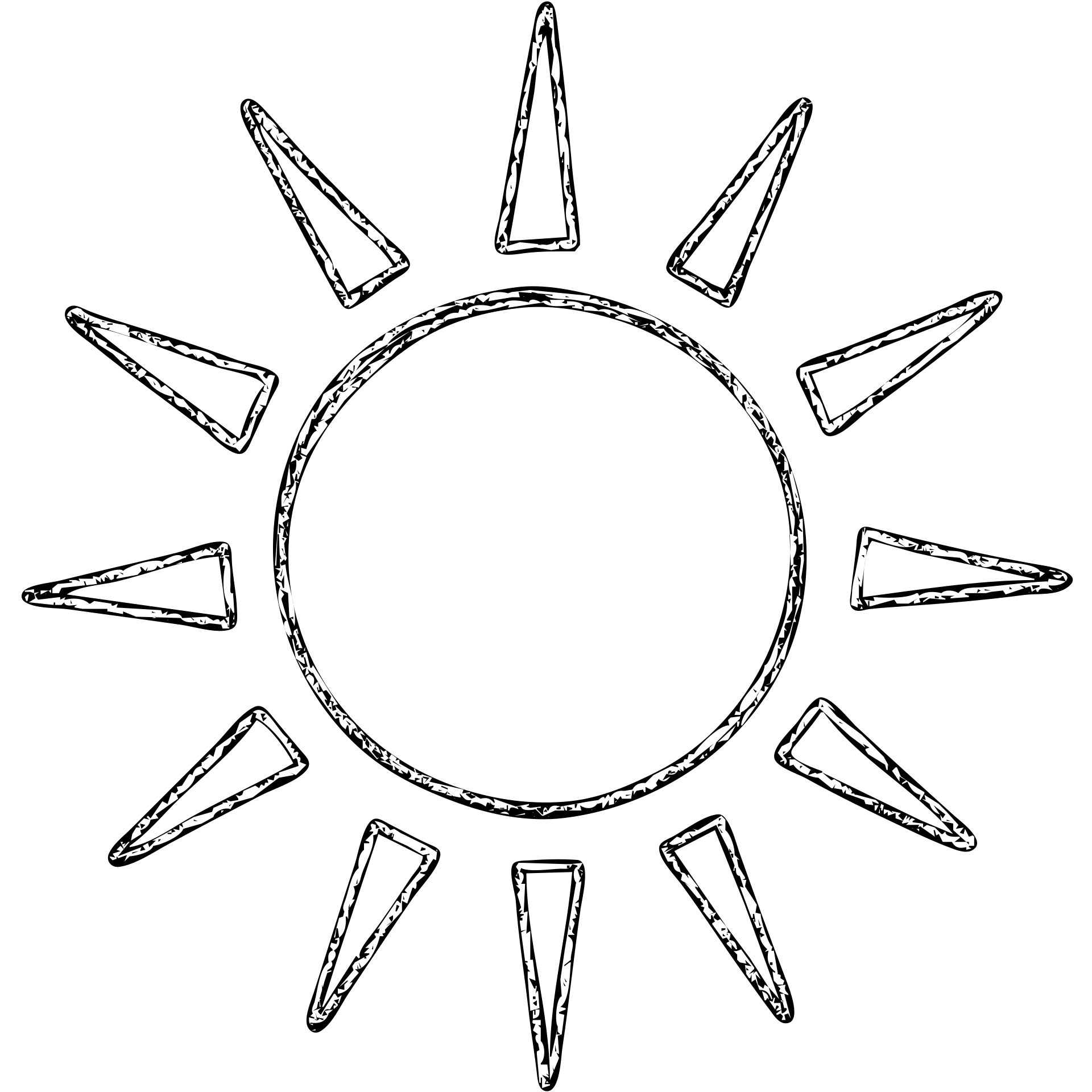 hand drawn outlined sun icon emoji
