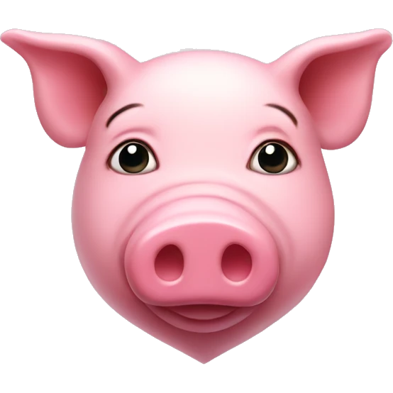 pink heart in the shape of a pig emoji