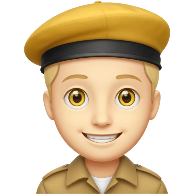 Smile face klasyczny ten żółty, klasyczna emotka messengerowa, lecz z pejsami i beretem żydowskim  emoji