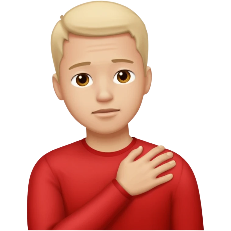 man having a shoulder pain emoji