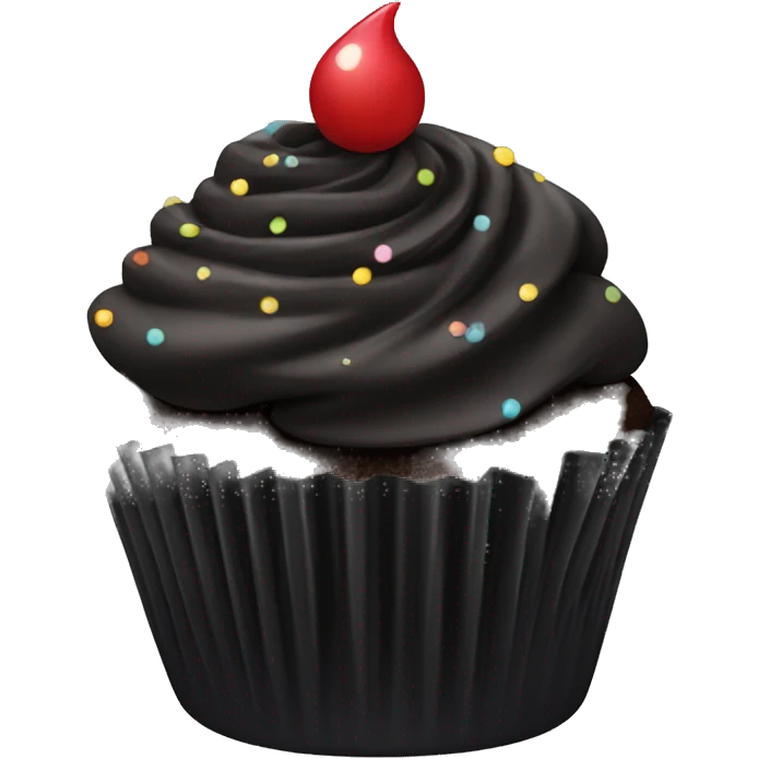 Black birthday cupcake  emoji