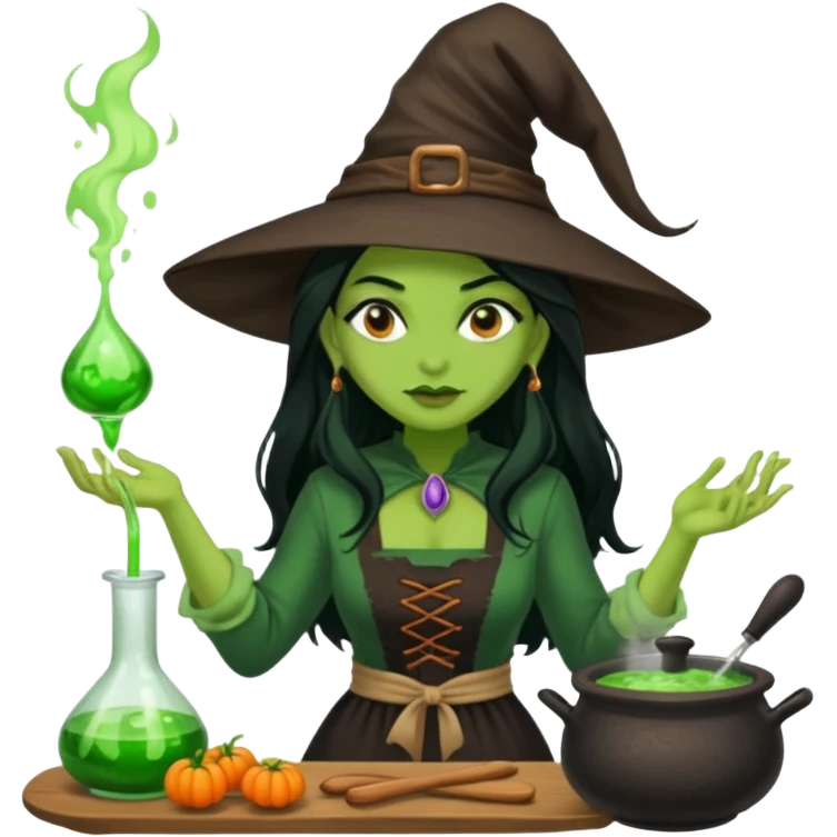 green witch cooking potion emoji