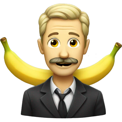 Creepy man with banana mustache  emoji