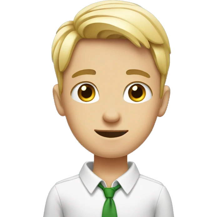 young white boy at marketing with a bow emoji