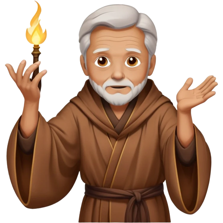 elderly man in a robe casting a glowing magic spell emoji