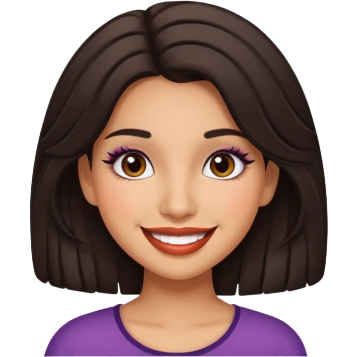 A latina girl wearing big lashes and cute makeup emoji