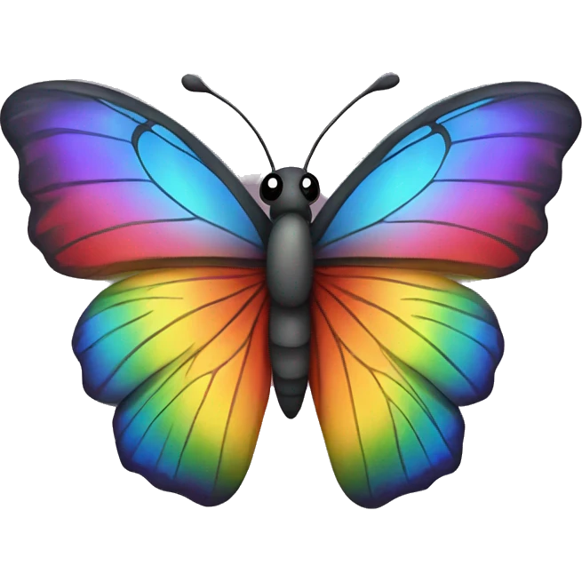 Butterfly with rainbow wings emoji
