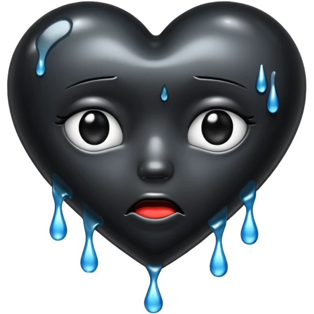 black heart crying emoji