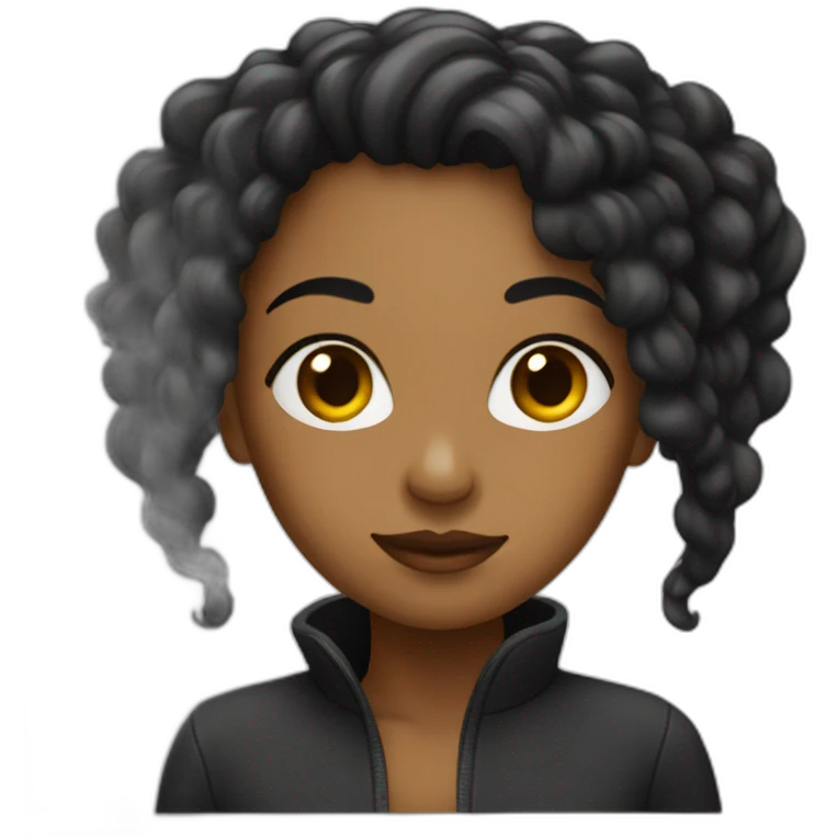 Femme noir avec des locks emoji