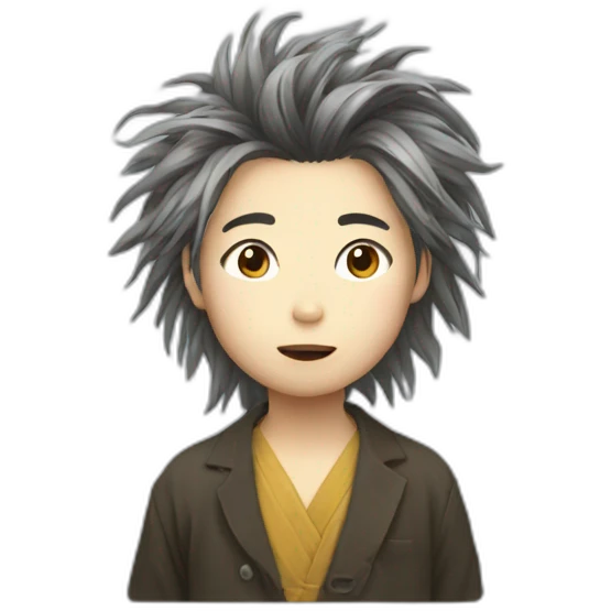 Japanese with messy hair emoji