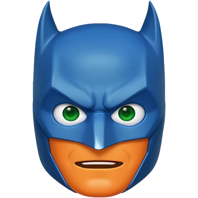 batman emoji in blue, orange and green color emoji
