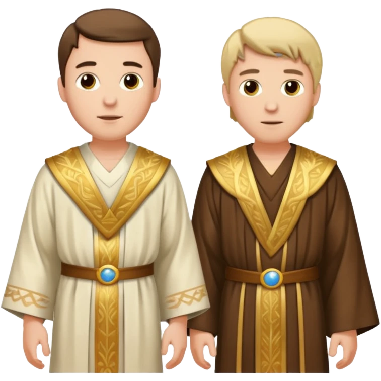 two white biblical men standing next to each other emoji