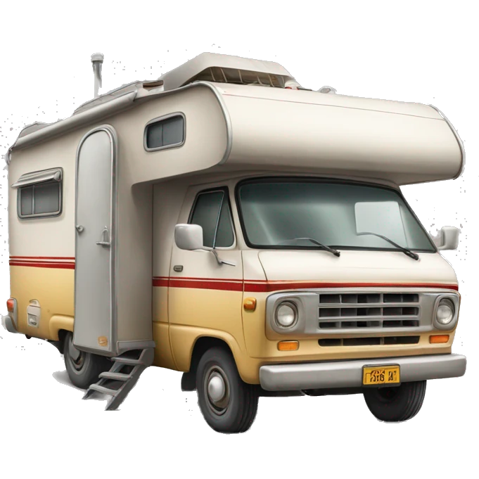 Old camper alogside th road emoji